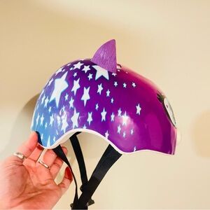 Purple Star Gradient Kids Helmet with Ears